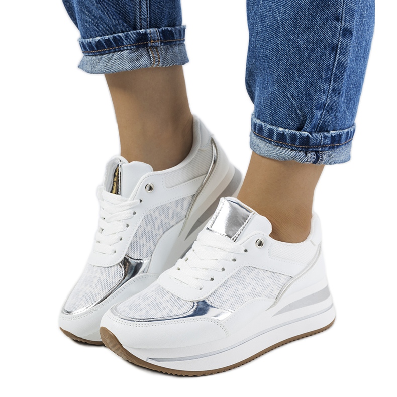Sneakers bianche di Farnese bianca d'argento