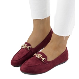 Mocassino bordeaux con fibbia Cardoso rosso