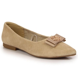 Ballerine in pelle con punta Filippo W PAW335B beige