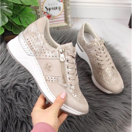 Sneakers con zeppa Rieker W N4327-80 beige