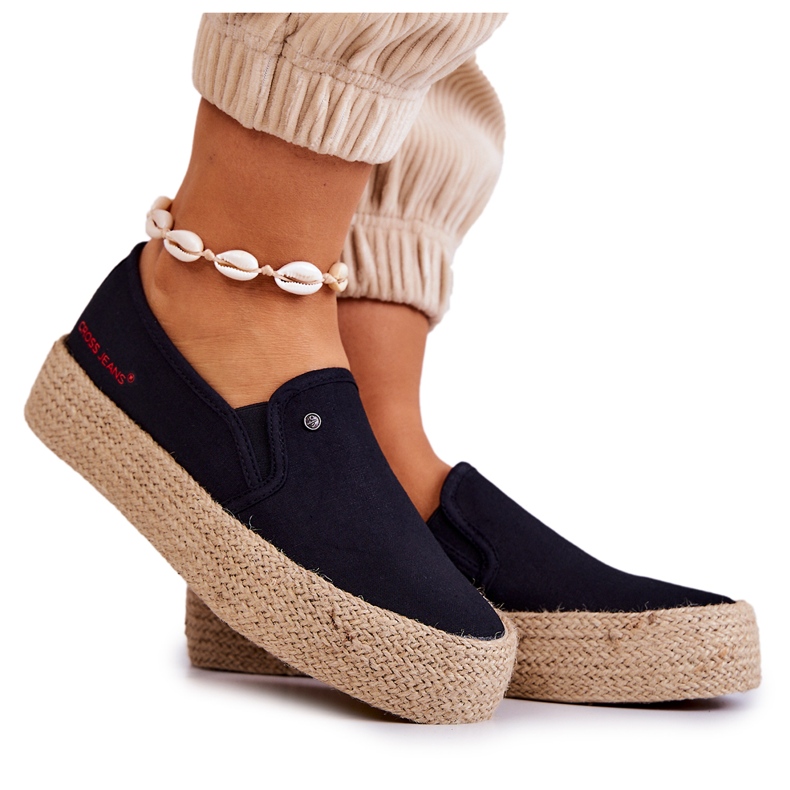 Espadrillas Da Donna Sulla Piattaforma Cross Jeans JJ2R4015C Nero