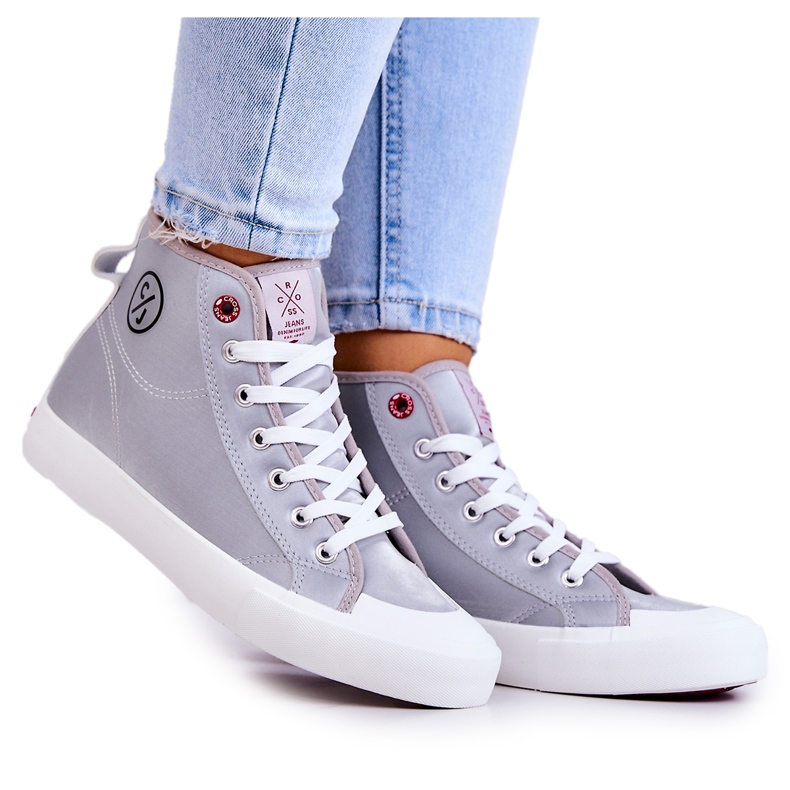 Sneakers Alte Da Donna Cross Jeans JJ2R4057C Grigio