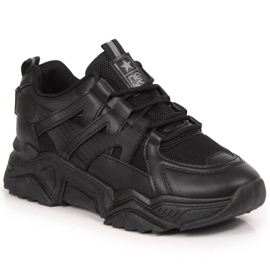 Sneakers con zeppa Novità W EU649A nere nero