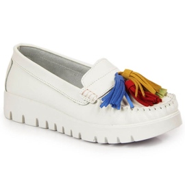Mocassini in pelle con frange Filippo W PAW327B bianco bianca