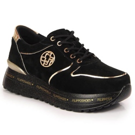 Sneakers in pelle sulla piattaforma Filippo W PAW330 nere nero