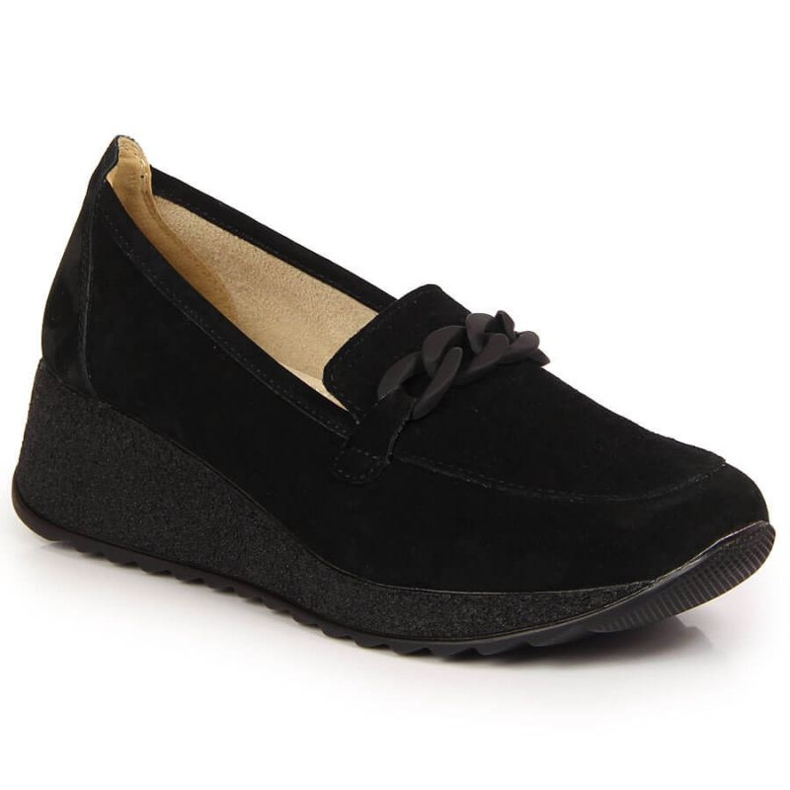 Scarpa in pelle con catena Filippo W PAW337A nera nero