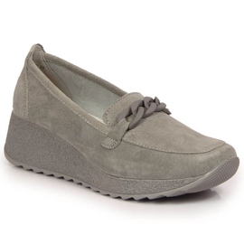 Scarpa in pelle con catena Filippo W PAW337B grigia grigio