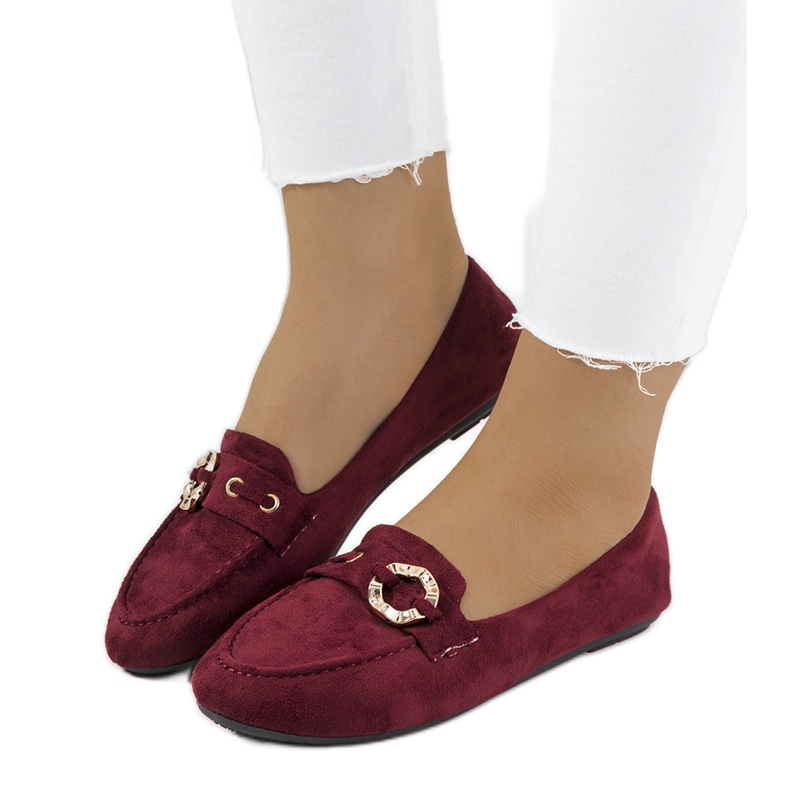 Mocassini da donna bordeaux di Leila rosso