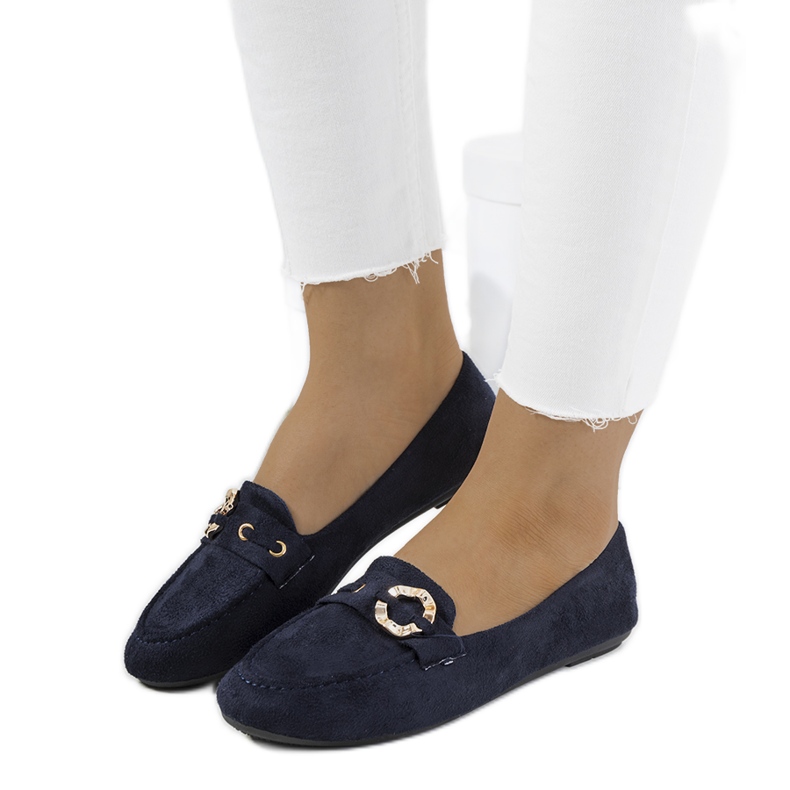 Mocassini Leila blu navy da donna