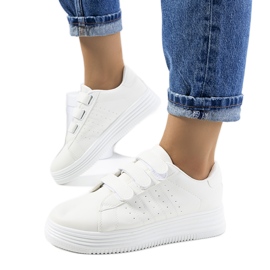 Sneakers bianche sulla piattaforma Nizza bianco