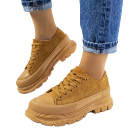 Sneakers marroni sulla piattaforma Baldi marrone multicolore giallo