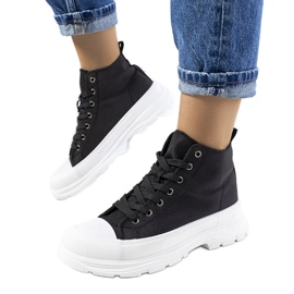 Sneakers nere alte alla caviglia sulla piattaforma Boyes nero