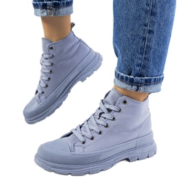 Sneakers blu alla caviglia sulla piattaforma Boyes