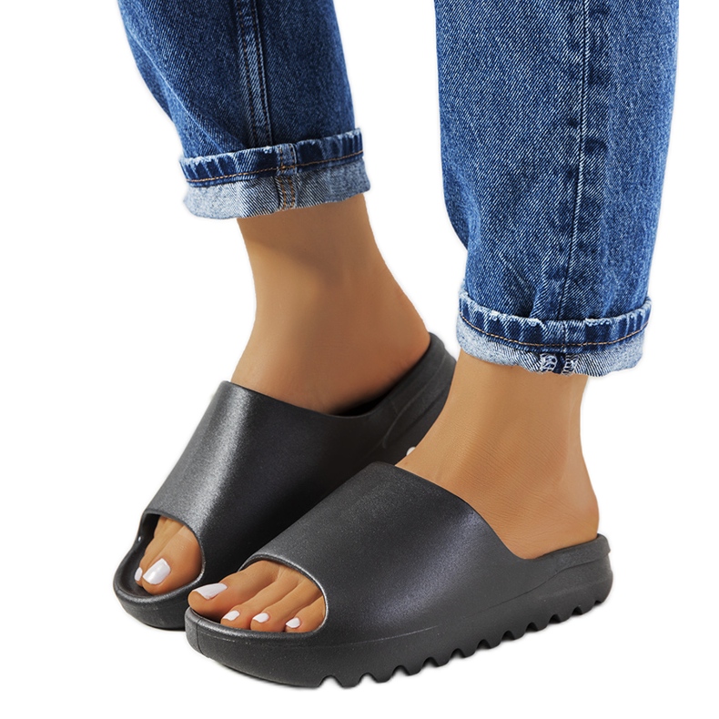 Ciabatte Christinia in gomma nera nero