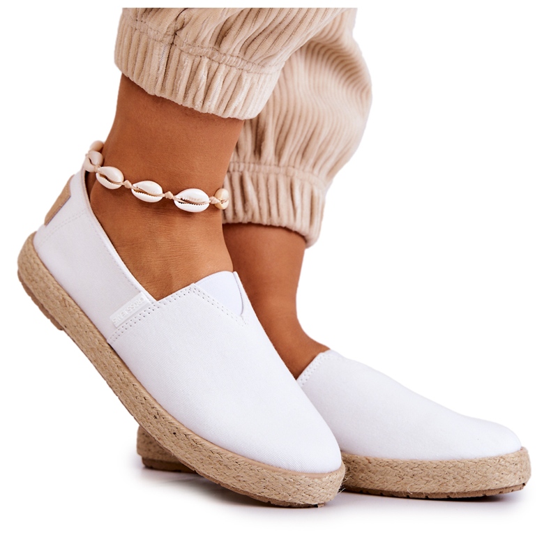 Big Star Espadrillas da donna alla moda Croce Jeans JJ2R4001C bianco bianca