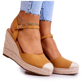 FW1 Espadrillas Da Donna Su Una Piattaforma Intrecciata Camel Canillo marrone