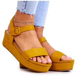 FW1 Sandali In Pelle Scamosciata Sulla Piattaforma Di Sariah Gialla giallo