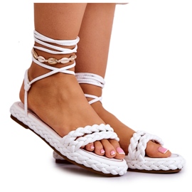 FG2 Sandali Da Donna Con Una Treccia Bianca Lomess bianco