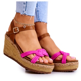 FB2 Sandali con zeppa alla moda Fucsia Roseville rosa
