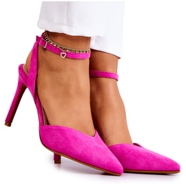 FB2 Tacchi con fibbia in camoscio Kharen fucsia rosa