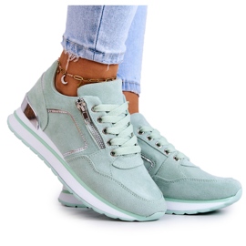 FB2 Scarpe sportive in pelle scamosciata su una piattaforma Riverside verde chiaro