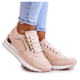 FB2 Scarpe Sportive In Pelle Scamosciata Sulla Piattaforma Beige Chiaro Riverside