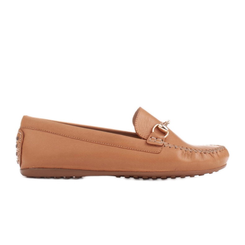 Marco Shoes Mocassini con ornamento dorato beige