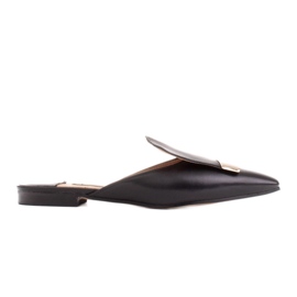 Marco Shoes Ciabatte in pelle naturale nero