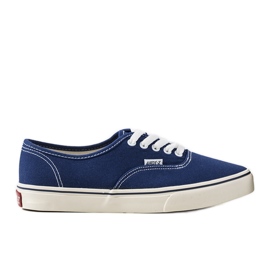 Sneakers da uomo in lino blu navy