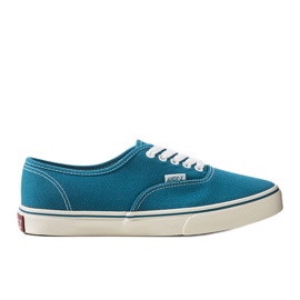 Sneakers turchesi da uomo in lino blu verde