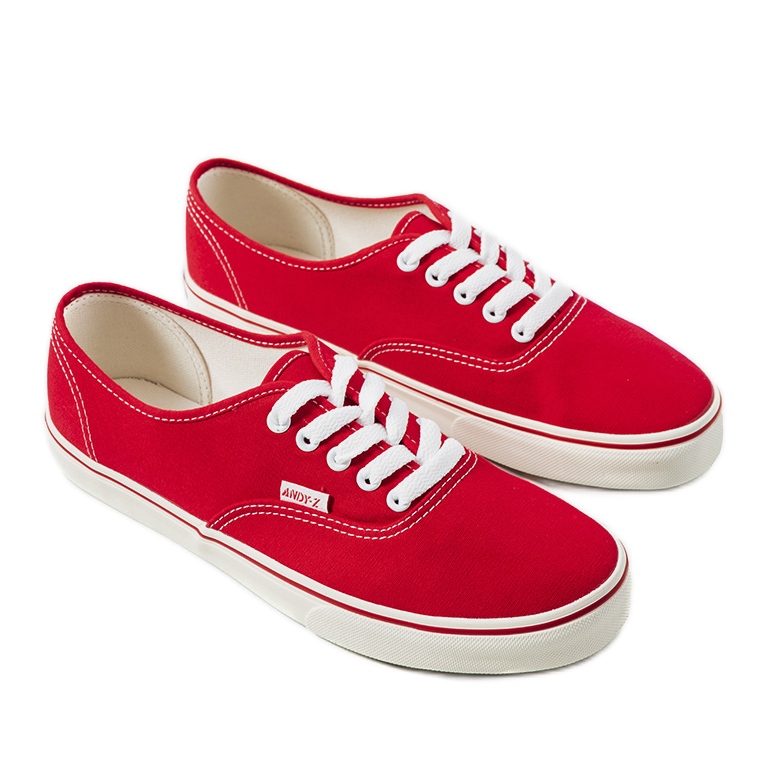 Sneakers rosse da uomo in lino rosso