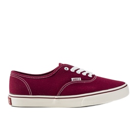Sneakers da uomo in lino marrone chiaro rosso