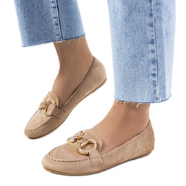 Mocassini beige con fibbia Castor