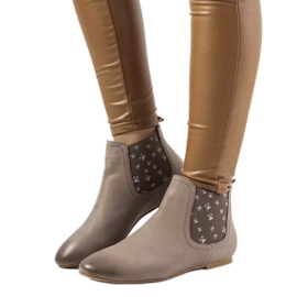 Stivaletto slip-on grigio Lucciano opaco beige