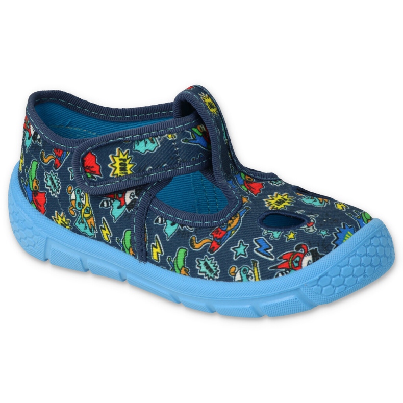 Ciabatte per bambini Befado con velcro 533P021 blu