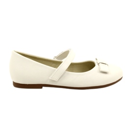 Ballerine bianche con fiocco in velcro bianco
