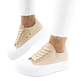 Sneakers marroni sulla piattaforma Venancia beige marrone cachi