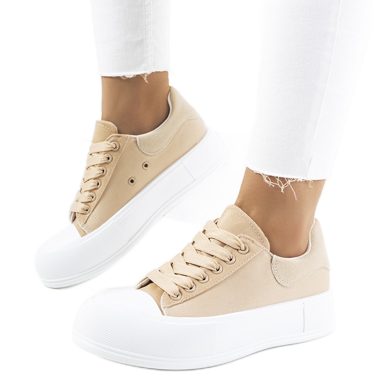 Sneakers marroni sulla piattaforma Venancia beige marrone cachi