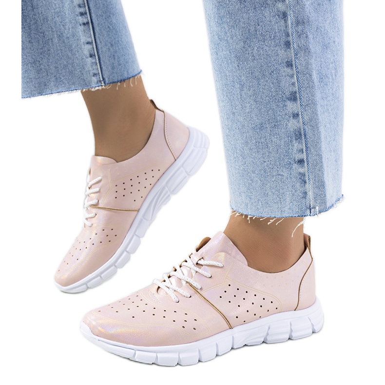 Scarpe da ginnastica olografiche Enid Pink rosa