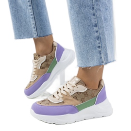Sneakers da donna Elyne beige e viola