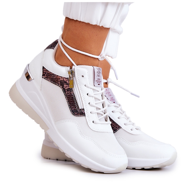 Sneakers Donna Su Wedge Cross Jeans JJ2R4028C Bianco bianca