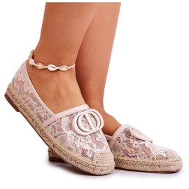 Espadrillas Da Donna In Pizzo Con Decorazione Beige Summer Dream