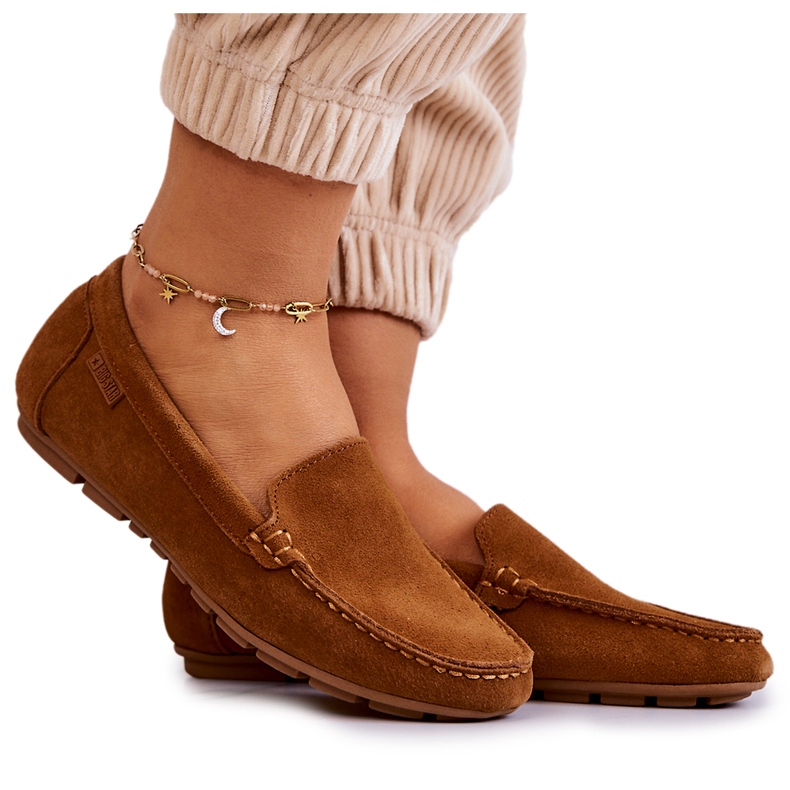 Mocassini da donna in camoscio Big Star JJ274660 Camel marrone