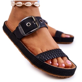 Ciabatte alla moda con fibbia Big Star JJ274730 Nero