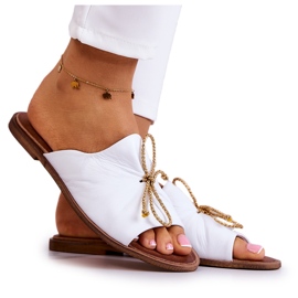 Ciabatte da donna in pelle Nicole 2659/003 Bianche bianco