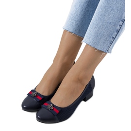 Décolleté Seema traforate blu navy