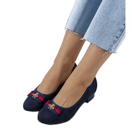 Décolleté blu navy con papillon Vijver