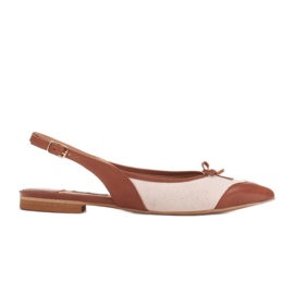 Marco Shoes Sandali in una combinazione di pelle naturale e tessuto beige