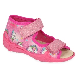 Ciabatte per bambini Befado con inserto in pelle 342P043 rosa
