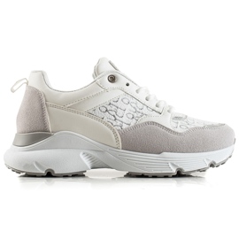 Renda Scarpe da ginnastica alla moda beige bianco argento